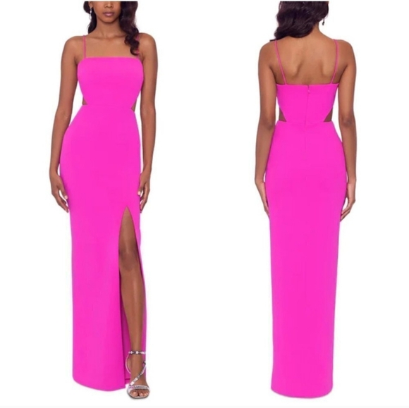 Xscape Dresses & Skirts - XSCAPE Hot Pink Side Cutout Cocktail Dress